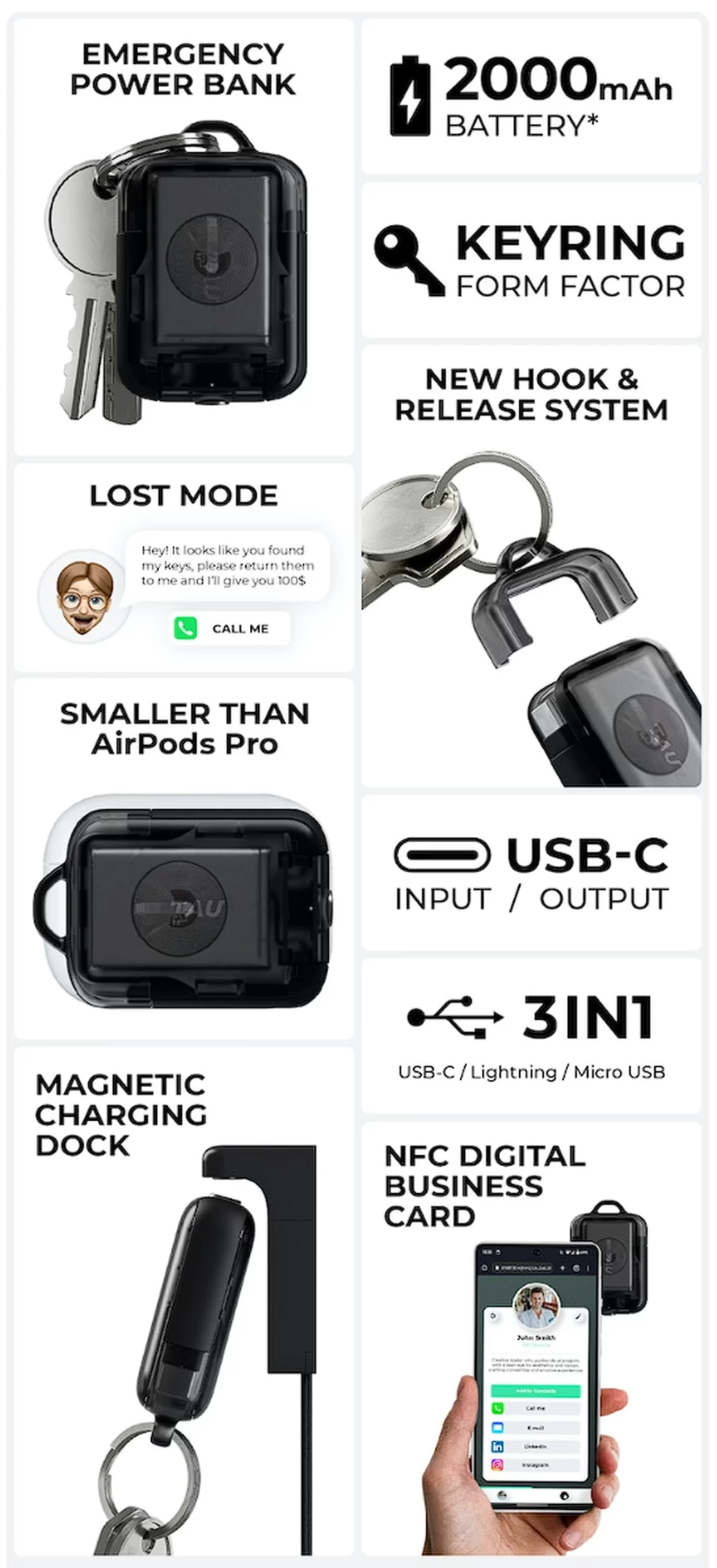 TAU 2 pocket power bank features
